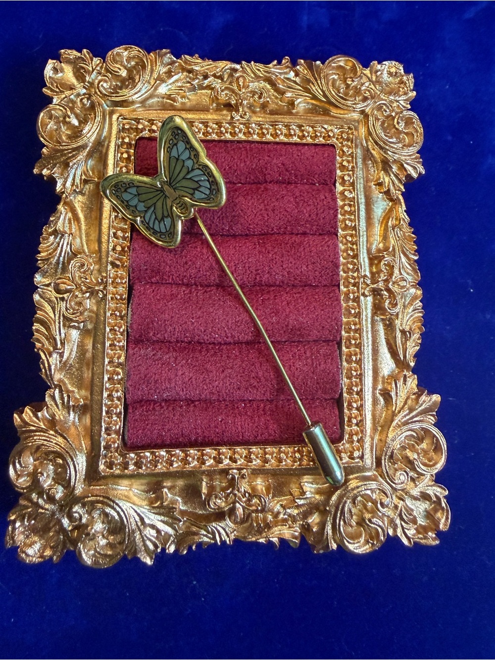 Crown Trifari Vintage Butterfly Stick Lapel Pin